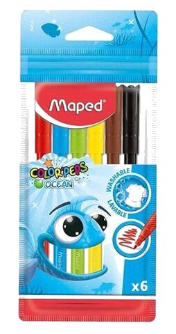 6 Feutres Maped Color Peps Océan