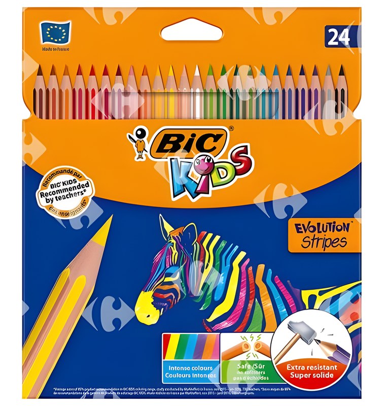 Crayons de Couleur Stripes BIC Couleurs Assorties BIC 24 unités