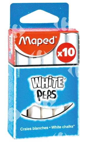 Craies blanches pour Tableau Maped 10 pièces