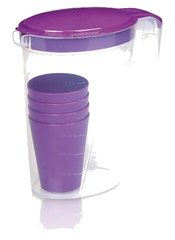 Set Carafe Verres en Plastique Limo 2 L 5 pièces