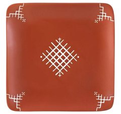 Assiette Plate Carrée en Porcelaine Aperçu Brique Kasa 18cm
