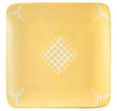 Assiette Plate Carrée Aperçu Jaune Kasa 18cm