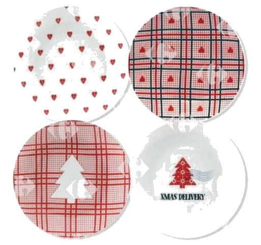Lot de 4 Assiettes Dessert Xmas 19cm