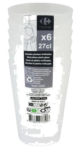Gobelet Plastique Transparent 6 unités