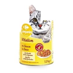 chat Pàtée pour adulte en sauce au poulet et aux Carrefour légumes 12kg