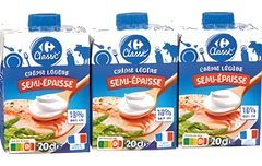 Crème légère semi épaisse UHT 18% MG Carrefour x 3