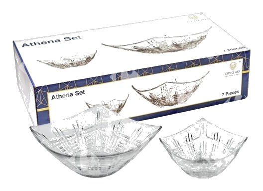 Service Saladier En Verre Athena 7 pièces
