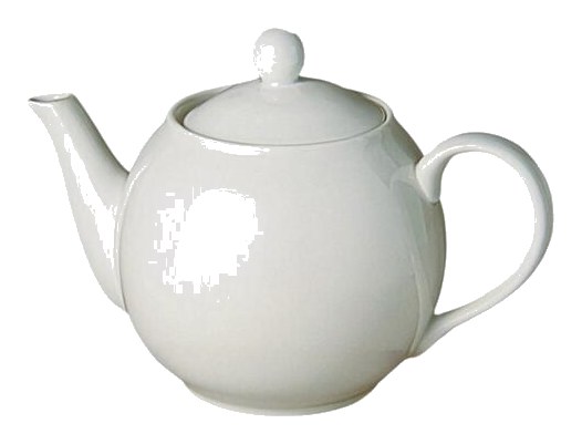 Théière en Porcelaine avec Boule Flandre Blanche Petit Modèle