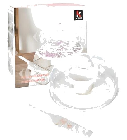 Porte-gâteaux à Pied en Porcelaine avec Pelle et Cloche 28cm