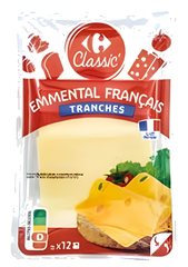 Fromage Emmental en tranches x10 Carrefour