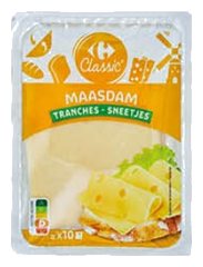 ù Fromage Maasdam en tranches Carrefour 200g