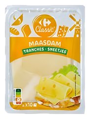 ù Fromage Maasdam en tranches Carrefour 200 g