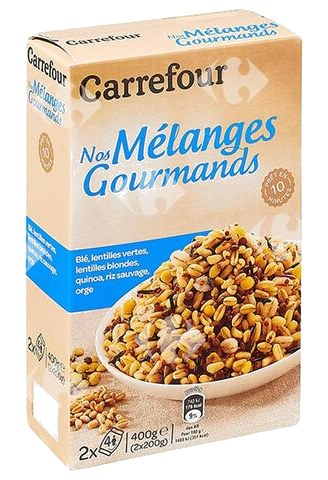 Mélange de Céréales Blé Lentilles Quinoa Riz Orge Carrefour 2x200 g