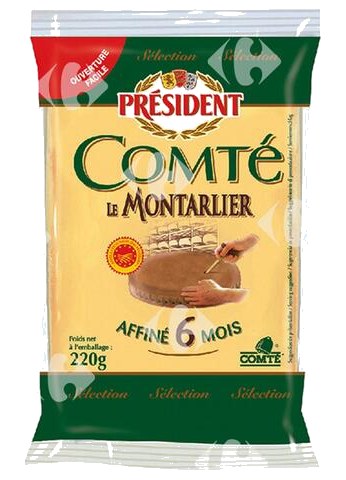 Comté le Montarlier en Portion Président 220 g