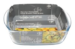 Plat à Four Carré en Verre 22x22cm Carrefour Home 1 unité