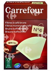 Filtre à Café Brun N°4 Carrefour 80 unités