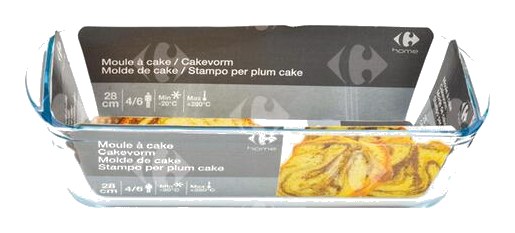 Moule à Cake en Verre 28cm Carrefour Home 1 unité