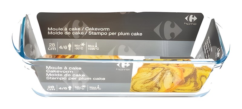 Moule à Cake en Verre 28cm Carrefour Home 1 unité