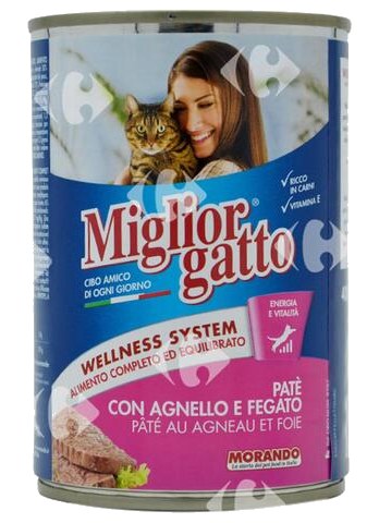 Pâtée à l'Agneau et au Foie pour Chats Miglior Gatto 400 g