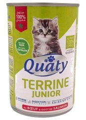 Terrine au Bœuf et Gout Saumon pour Chats Junior Quaty 400 g