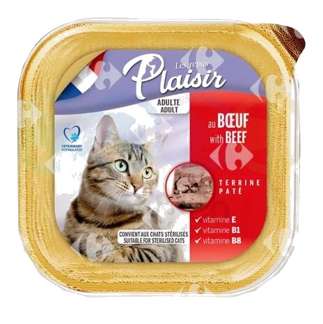 Pâtée Chat Adulte Bœuf Plaisir 100g