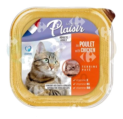 Pâtée Chat Adulte Poulet Plaisir 100g