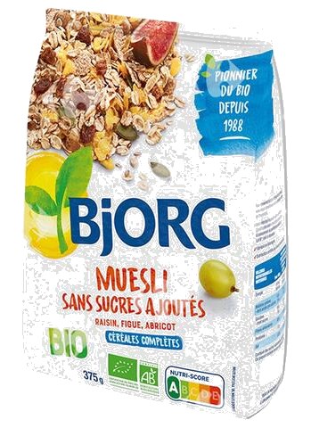 Muesli Sans Sucre Ajouté Bio Bjorg 375 g