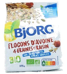 Flocons d'Avoine 4 Graines et Raisins Bio Sans Sucres Ajoutés Bjorg 375 g