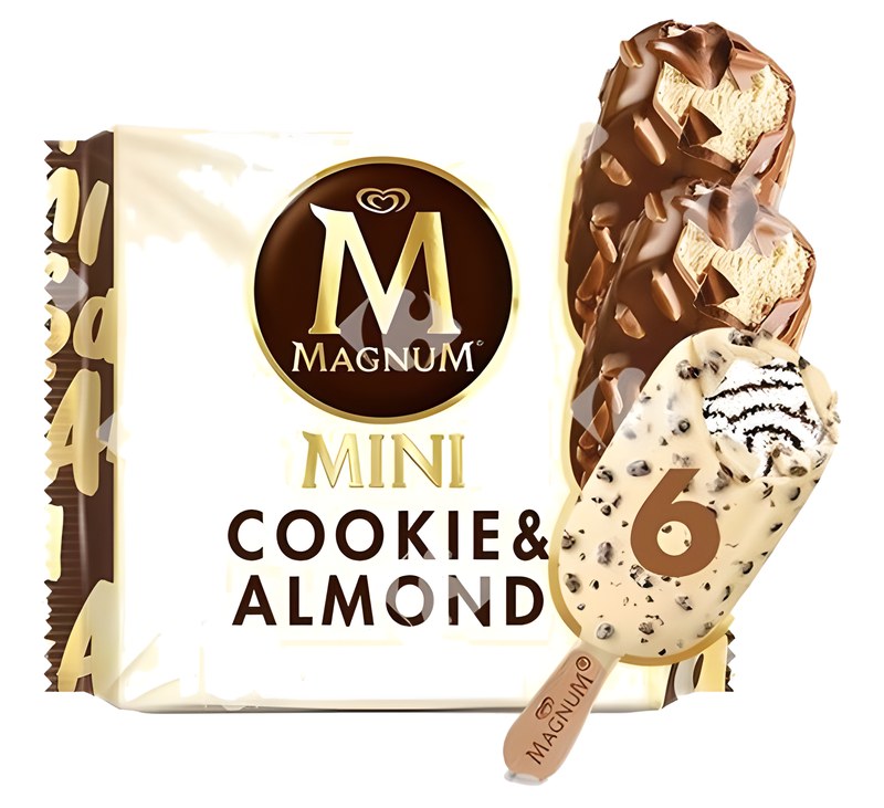 Pack Mini Bâtonnets Glacés Cookies Almond Magnum 6x55 ml