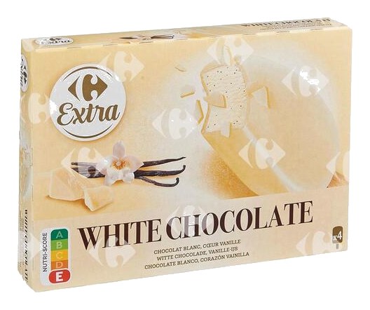 Bâtonnets Glace Vanille Chocolat Blanc Carrefour 4x110 ml