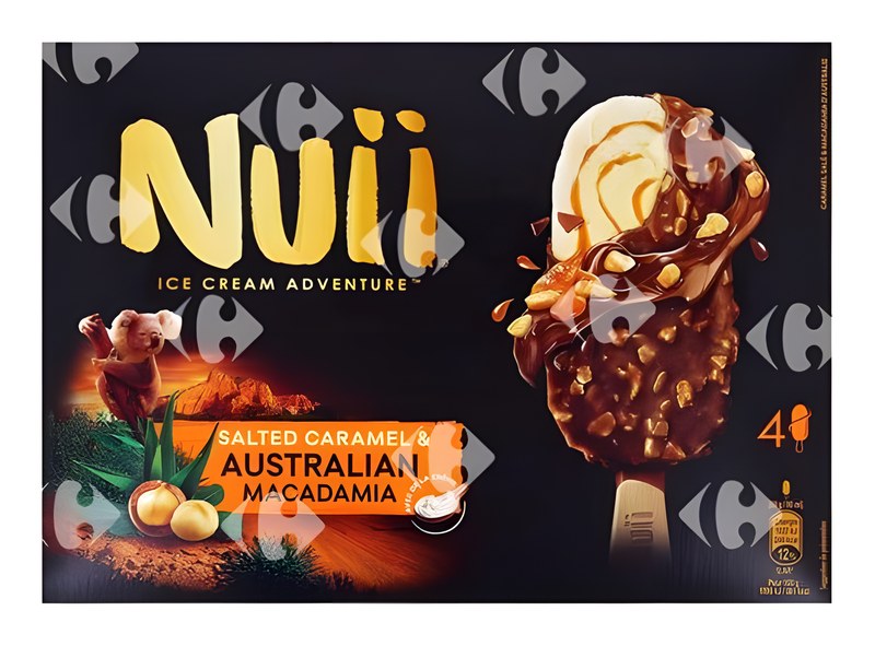 Bâtonnets de Glace Caramel Macadamia Nuii 4x360 ml